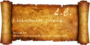 Lintscheidt Cinnia névjegykártya